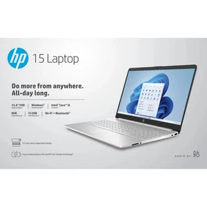 HP 15.6" Intel Core i5-1135G7, 2.4GHz Intel Iris Xe Gráficos 8GB Ram 512SSD W11 - Imagen 1 de 6