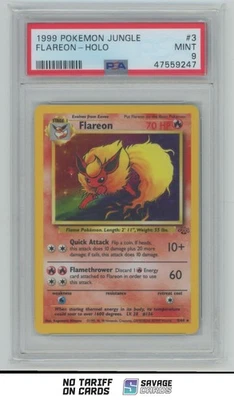 1999 Pokemon 1st Edition Jungle Holo Flareon PSA 9 #3/64 - Image 1 of 3