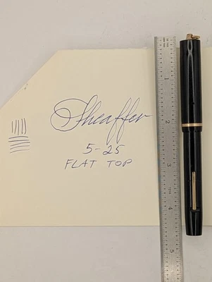 Pluma Estilográfica Sheaffer Tapa Plana Negra Oro 14k Plumín Restaurada Foto 1 de 4