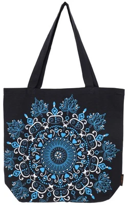 Hochwertige Boho Canvas Shopper Tasche, Mandala Yoga Schulterbeutel - schwarz/t - Bild 1 von 4
