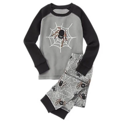 Pijama Gymboree Unisex Talla 4 Telaraña Tienda Halloween Gimmies Pijamas Gris Negro Foto 1 de 4