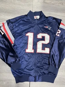 Vintage Tom Brady #12 New England Patriots NFL Zip-Up Jacket – Men’s Size Medium - Picture 1 of 5