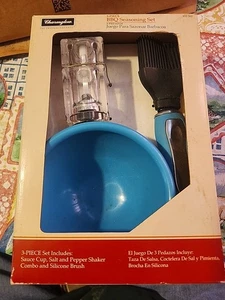 Charmglow 3-teiliges Grillgewürzset Soßenbecher Salz- und Pfefferstreuer Kombi Pinsel - Bild 1 von 4