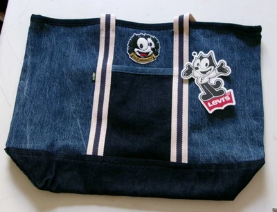 Levi's®  blue Canvas Tote bag New With tags with Levi® tag Felix the cat theme - Image 1 of 4