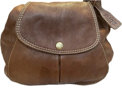 Bolso Hobo de Cuero Marrón Abro - Hecho en Italia - Etiqueta con Logo, Doble Correa Foto 1 de 4