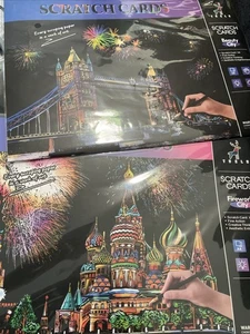 Scratch Art Paper, Rainbow Night View Scratchboard Pads Colorful Cities - Picture 1 of 4