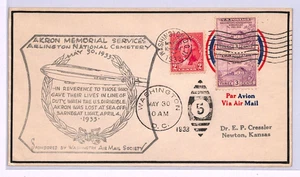 USA AIRSHIP USS AKRON MEMORIAL SERVICE Cover 1933 Washington DC {samwells}XA66 - Picture 1 of 14