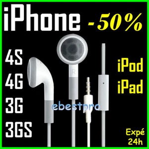 Accessoire Casque Kit Main Libre Pieton Ecouteur pour iPhone 3G S iPod +Film - Photo 1/1