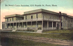 PEORIA IL DR NEVINS CÁNCER SANATORIO postal antigua - Imagen 1 de 2