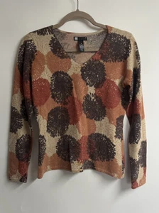 Carole Little Sweater PulloverLambs/Wool/Angora Rabbit Hair Blend Floral Women - Picture 1 of 4