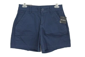EDDIE BAUER Women's Size 4 Blue Slightly Curvy Stretch Aspire Chino Shorts - Picture 1 of 12