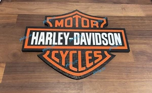 3D Motor Harley Davidson Logo Wall Door Decor Wood Sign Plaque 8" - 34" wide - Picture 1 of 4