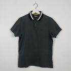 Barbour International Mens Polo Shirt Medium 100% Cotton Grey Short Sleeve