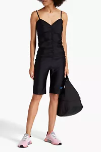 RRP €168 GANNI Econyl Playsuit EU44 US14 UK18 XXL Black Stretch Ruched Strappy - Picture 1 of 7