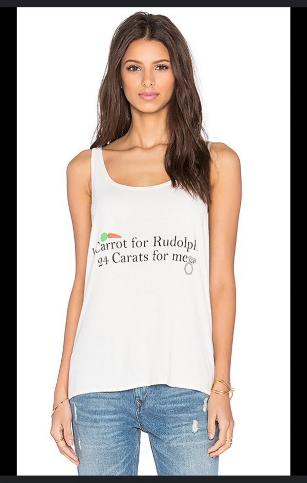 Camiseta sin mangas WILDFOX 24 zanahoria/carate talla pequeña gran tamaño beige gráfico Foto 1 de 4