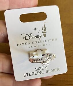 Bague en argent sterling double icône cristaux Swarovski Disney Parks Mickey taille 9
