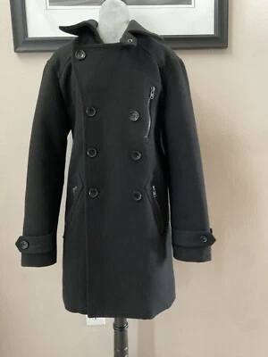 Projek Raw Wool Blend Peacoat Men’s Black Classic Looking James Dean Style EUC - Image 1 of 4