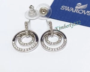 Swarovski Circle Pierced Earrings Swing Clear Crystal RHS Authentic NEW 5349203 - Picture 1 of 11