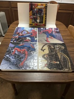 Completo! Lote 4 Spider-Man 2 Marvel 100 peças quebra-cabeça filme web Dr Doctor Octopus - Imagem 1 de 4