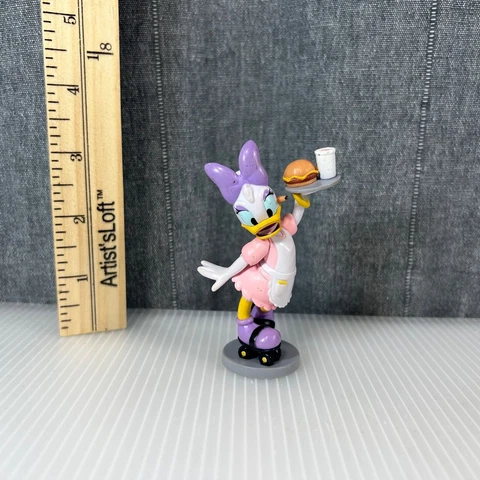 Disney Daisy Duck Roller Skates Waitress Plastic Figure Figurine Cake Topper Cover
