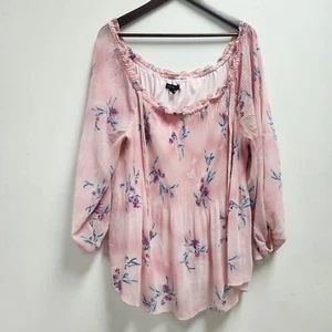 Cottagecore feminine geblümte Lane Bryant Damen Plus transparente Bluse Größe 22/24 gefüttert - Bild 1 von 9