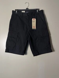 NWT Levi's Cargo Shorts Men's Size 29 Black Flat Front Cargo Shorts Relaxed Fit  - Picture 1 of 7
