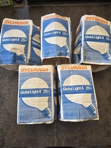 Lot of 5-Sylvania-Clear Globe Light Watt Bulb Decorative 25W ~NEW~ - Picture 1 of 3