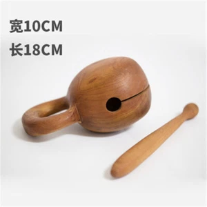 10CM KOREA MOKTAK WOODEN FISH TRADITIONAL BUDDHIST MUYU ALMOND WOOD BLOCK SMALL - Picture 1 of 7