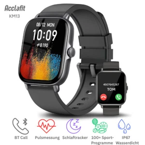 Smartwatch Damen Herren mit Telefon Funktion, Herzfrequenz für Android und iOS - Zdjęcie 1 z 7