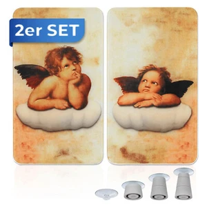 2er Set Glasabdeckplatten Engel Design für Glaskeramik-Kochfelder 30x52 cm - Bild 1 von 8