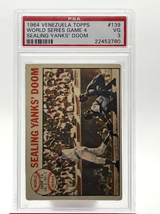 1964 Topps Venezuela World Series Gm4 LA Dodgers #139 PSA 3 Pop 3 only 6 Higher! - Picture 1 of 2