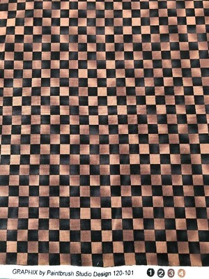 Paintbrush Studio - Graphix Range - Black + Brown Check - 100% Cotton - Image 1 of 3