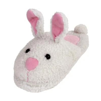 Classic Bunny Slippers -Sizes for Men, Women & Kids - White and Pink House Shoes - Image 1 of 4