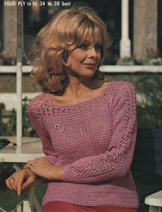 Crochet Pattern Lady's Long Sleeve Lacy Top/Sweater. 2 lengths. - Picture 1 of 1