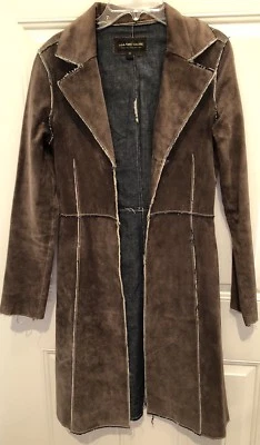 Jane Doe womens long leather jacket XS Unfinished Seams Cute And Fun - Image 1 of 4