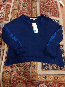 Vintage Havana Girls' Royal Skull & Star Navy Sweater, Size Small - Picture 1 of 3