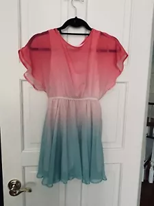 H&M Pink and blue Ombre pattern dress worn once size 8-10 - Picture 1 of 6