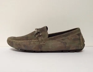Men's Donald Pliner Green Camo Suede Horse Bit Loafer Moccasin Driving Shoe 10M - Picture 1 of 23