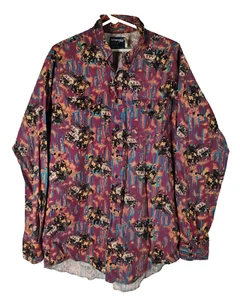 Wrangler Mens 17 x 37 (XL) Cowboy Cut Tall Fit Long Tail Rodeo Roping Shirt - Picture 1 of 7