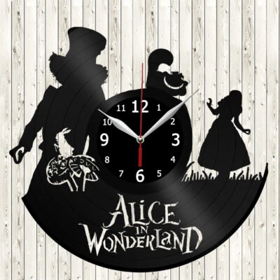 Alice in Wonderland Vinyl Record Wall Clock Decor Handmade 4095 - Image 1 of 4