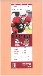 Emmitt Smith Rushing TD #158 2004 ticket Arizona Cardinals vs New Orleans Saints - Picture 1 of 2