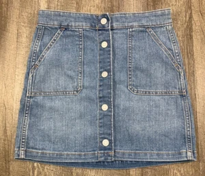 Old Navy * Snap-Front * Denim Skirt * Juliana * Blue * Youth Size L (10-12) - Picture 1 of 8