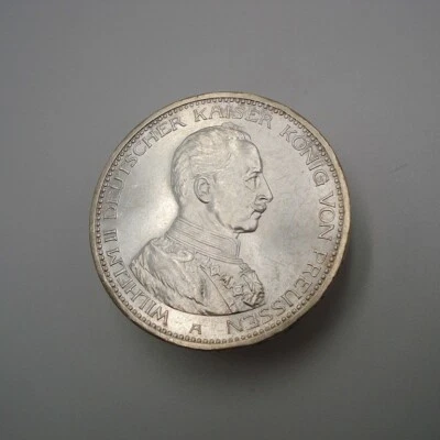 5 Mark 1913 Wilhelm II Deutscher Kaiser in Uniform Unzirkuliert - Bild 1 von 2
