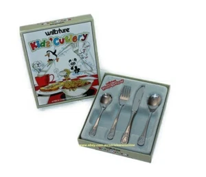 Wiltshire Kids' Cutlery Set 4 Piece Bunny Design Vintage Gift Box NEW IN BOX - Picture 1 of 7