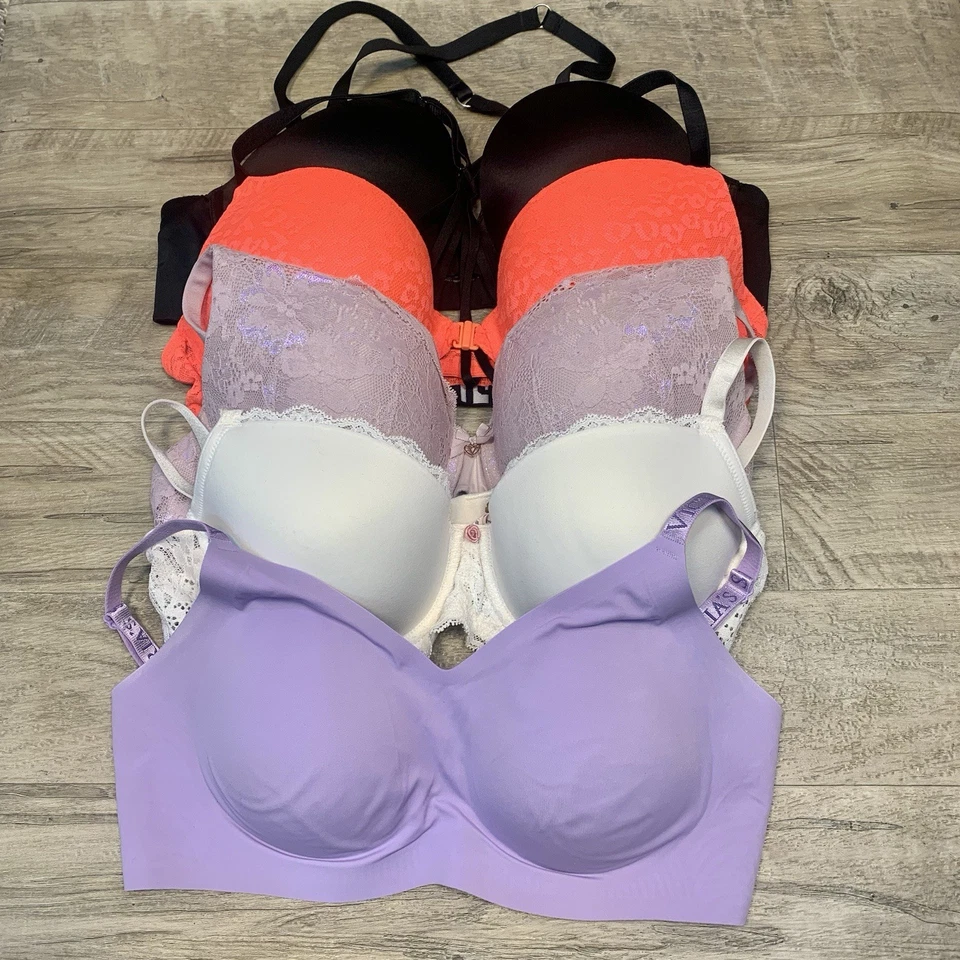 Victoria Secret Paquete 5 Sujetadores Variedad Biofit Push Up Forrado Demi Dream Angels 38C Foto 1 de 4