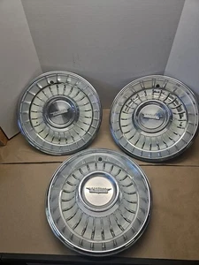 1961 1962 Cadillac Deville original hubcaps (3)  White 16 Inch Gpod Condition  - Picture 1 of 24