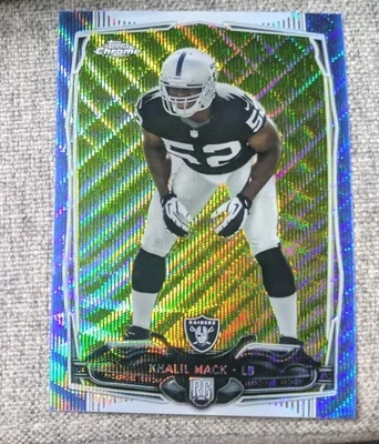 Khalil Mack 2014 Topps Chrome BLUE WAVE REFRACTOR RC #184 Raider/Chargers Rookie - Image 1 of 2