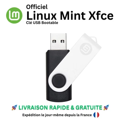 Clé USB Bootable Linux Mint XFCE – Dernière Version Stable 8Go - Photo 1/2