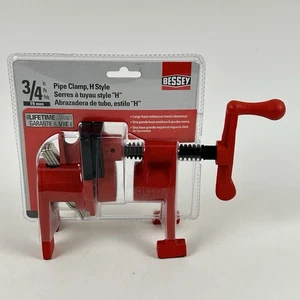 BESSEY Set di morsetti per tubi stile H per tubi 3/4 in nero strumento per lavorazione legno rosso - Foto 1 di 7
