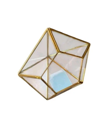 Portavelas de terrarios en forma de diamante Ashland vidrio dorado 5 en total  Foto 1 de 4